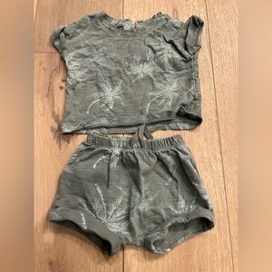 Baby Gap - 2 piece short set - Green Palms - Size 6-12 Months - Gently Used